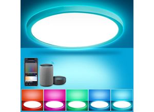 9441001452732 - 24W Smart LED Deckenleuchte mit RGB-Bluetooth für Flur Treppenleuchte Superslim dimmbar - Weiß