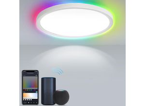 9441001452985 - Smart led Deckenleuchte 24W - Lampen Schlafzimmer Lampe Deckenlampe rgb dimmbar - Weiß - Vingo