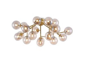 4262431052614 - - Deckenleuchte Wohnzimmerleuchte Deckenlampe Metall Glas Gold Bernstein d 75 cm