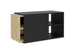 4029494129543 - TV-Board Slide Sideboards Gr B H T 129 cm x 492 cm x 399 cm schwarz (schwarz perl artisan eiche) TV-Lowboards ausziehbar auf 129 cm