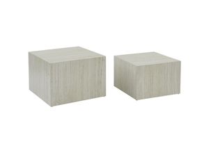 3760388446230 - 2er-Set quadratische Couchtische mit Marmorlook - Weiß - Sweeek 3760388446230 - 2er-Set quadratische Couchtische mit Marmorlook - Weiß - Sweeek