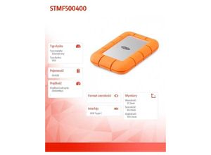 0763649180433 - Rugged Mini ssd 500 gb USB32 Gen 2x2 (Type-C) (STMF500400) - Lacie