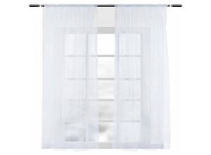 4063425061076 - Vorhänge mit Kräuselband Stores Gardinen Weiß kurz transparent 140x175cm (BxH) 2er Set Gardinen Fensterschals Voile für Wohnzimmer Schlafzimmer 4063425061076 - Vorhänge mit Kräuselband Stores Gardinen Weiß kurz transparent 140x175cm (BxH) 2er Set Gardinen Fensterschals Voile für Wohnzimmer Schlafzimmer
