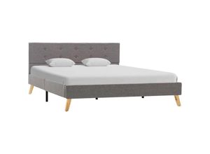 8719883697505 - Bonnevie - BettgestellSchlafzimmerbett Hellgrau Stoff 140 × 200 cm vidaXL