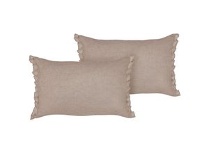 4255664863669 - Dekokissen 2er Set Hellbraun Leinen Rechteckig 30x45 cm mit Rüschen und Schleifen Einfarbig Modern Schlafzimmer Wohnzimmer Sofakissen 4255664863669 - Dekokissen 2er Set Hellbraun Leinen Rechteckig 30x45 cm mit Rüschen und Schleifen Einfarbig Modern Schlafzimmer Wohnzimmer Sofakissen