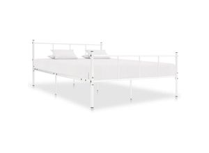 8719883979502 - Bonnevie - BettgestellSchlafzimmerbett Weiß Metall 120x200 cm vidaXL