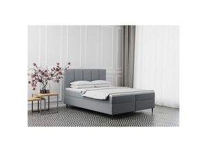 5905815185926 - - Boxspringbett mit bettkasten matratze adel stoff Monolith Hellgrau 140x200 cm