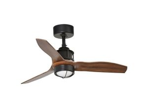 8421776241411 - Faro Barcelona - Faro just - led Schwarz Deckenventilator aus Holz 81 cm Smart - Fernbedienung inklusive 3000K