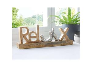 4260772029050 - Dekoleidenschaft - Schriftzug Relax aus Mangoholz & Aluminium 32 cm breit Deko Aufsteller Holzbuchstaben 4260772029050 - Dekoleidenschaft - Schriftzug Relax aus Mangoholz & Aluminium 32 cm breit Deko Aufsteller Holzbuchstaben