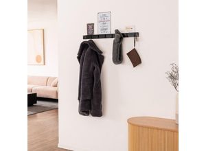 4058166273611 - Garderobenleiste hook inkl Haken und Magnete - Schwarz Farbe Schwarz Flurgarderobe Garderobenpaneel Kleiderhaken Wand - Home Deluxe