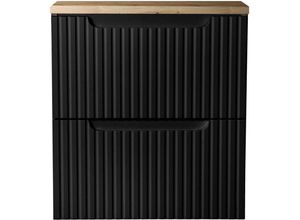 4066075166535 - Lomadox - Waschtisch-Unterschrank 50cm in schwarz mit Eiche NEWPORT-56-BLACK - schwarz 4066075166535 - Lomadox - Waschtisch-Unterschrank 50cm in schwarz mit Eiche NEWPORT-56-BLACK - schwarz