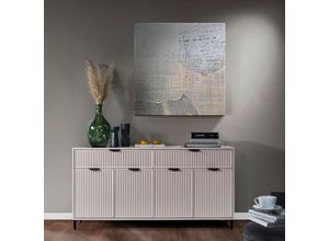 4066075176954 - Lomadox - Sideboard in Kaschmir beige mit Rillenoptik 165 cm LAURO-161 - beige