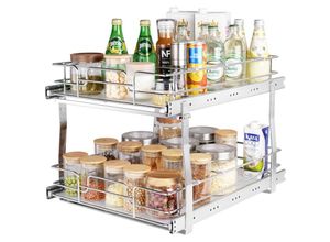 0197988940890 - Vevor 2-stufiger Ausziehbarer Schrank-Organizer 431 x 533 x 381 mm Installationsgröße Robuste Vorratsregale Spülschrankregal aus Verchromtem Stahl 0197988940890 - Vevor 2-stufiger Ausziehbarer Schrank-Organizer 431 x 533 x 381 mm Installationsgröße Robuste Vorratsregale Spülschrankregal aus Verchromtem Stahl