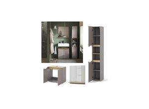 4066731405923 - Badmöbel-Kombination Marelle Greige 3 Teile mit Hochschrank Vicco 4066731405923 - Badmöbel-Kombination Marelle Greige 3 Teile mit Hochschrank Vicco