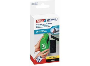 4042448859365 - tesa Klettstreifen ON&OFF Universal Schwarz 20 mm (B) x 1 m (L) PP (Polypropylen)