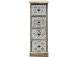 8052787044731 - Mobili Rebecca - Rebecca Mobili Schmale Kommode Holz Weiß Beige Shabby 805x29x25