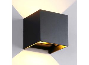 5056667084575 - Privatefloor - LED-Wandleuchte für den Außenbereich 12W Doppelseitige Beleuchtung - Aluminium Schwarz - Aluminium - Schwarz