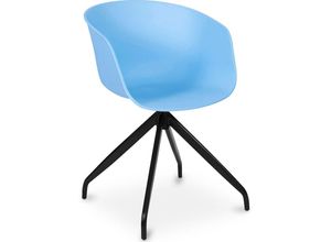5056667054998 - Privatefloor - Gepolsterter Bürostuhl mit Armlehnen - Schwarzer Design-Schreibtischstuhl - Jodie - Joan Blue - Metall pp - Blue 5056667054998 - Privatefloor - Gepolsterter Bürostuhl mit Armlehnen - Schwarzer Design-Schreibtischstuhl - Jodie - Joan Blue - Metall pp - Blue