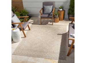 0889292336437 - Berberteppich Outdoor Indoor Terrasse Balkon Ethno Jute Effekt Braun und Beige 160 x 213 cm - Surya