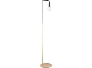 5056667039605 - Privatefloor - Stehlampe mit Marmorsockel - Wohnzimmerlampe - Carlo Gold - Marmor Eisen - Gold