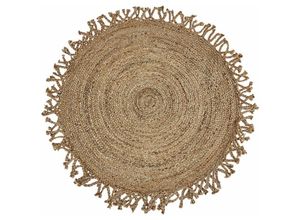 4255664801968 - Beliani - Teppich beige Jute ⌀ 120 cm rund Wohnzimmer Schlafzimmer Flur