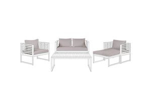 4255664874320 - Beliani - Kissenbezug Set Grau Stoffbezug 8-Teilig UV-Resistent mit Reißverschlüssen Modern für Loungeset Gartenset Gartenmöbel Gartensofa