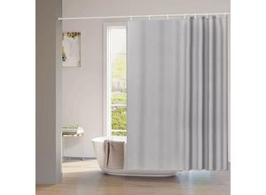 4063425144885 - Duschvorhang Wasserdicht Anti-schimmel Badvorhang mit Duschvorhängeringen Badewanne Vorhang waschbar grau - grau 4063425144885 - Duschvorhang Wasserdicht Anti-schimmel Badvorhang mit Duschvorhängeringen Badewanne Vorhang waschbar grau - grau