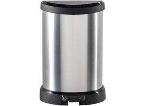 3253922120005 - CURVER Abfalleimer DECO Bin METALLIC´S  20 Liter Mülleimer in Metall-Optik Farbe schwarz   silber metallic