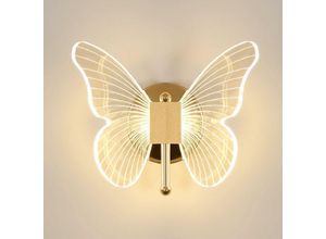 Image of 10W LED-Wandleuchte, kreative Schmetterlings-Wandleuchte, 3-Farben verstellbar 3000K-6500K Nachttischlampe, Wandleuchte für Schlafzimmer, dekorative