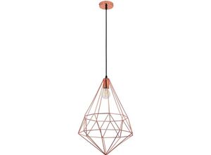 5056667056305 - Privatefloor - Retro-Deckenlampe - Geometrische Pendelleuchte - Yak Roségold - Metall Metall - Roségold