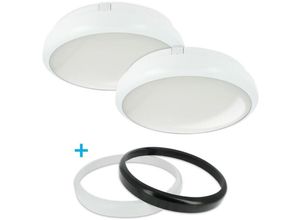 3700710832386 - 2er Set Großes Bullauge oder Deckenleuchte KARA LED Outdoor IP65 Rund 27W Eq 200Watts Température de Couleur Blanc neutre 4000K