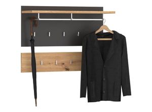 4055641961049 - Caro-möbel - Wandgarderobe bilbao - Artisan Eiche   Kosmos Grau