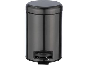 4008838284292 - Kosmetik Treteimer Leman Metallic-Schwarz 3 l Edelstahl Schwarz Edelstahl rostfrei schwarz Polypropylen schwarz - schwarz - Wenko