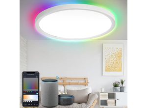 9441001452626 - 24W Intelligente led Deckenleuchte mit rgb 2700K-6500K Bluetooth IP44 für moderne Küche - Dimmbar - Weiß - Vingo