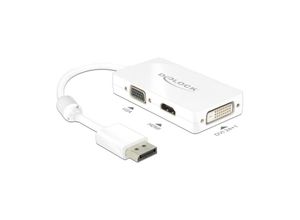 4043619626557 - 62655 DisplayPort   VGA   HDMI   DVI Adapter [1x DisplayPort Stecker - 1x VGA-Buchse HDMI-Buchse DVI-Buchse 24+1pol] Weiß mit Ferritkern 1600 cm