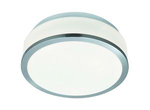 5013874395535 - Discs - Badezimmer Flush 2 Lichtdecke Satin Silber Opal IP44 E27 - Searchlight