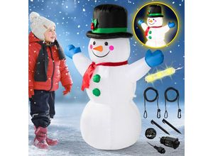 4250525369595 - MONZANA® Aufblasbarer Schneemann XL 120cm LED Beleuchtet Befestigungsmaterial IP44 Außen Witterungsbeständig Weihnachtsdeko Weihnachtsfigur Christmas