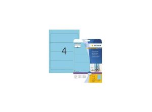 4008705050982 - - Ordnerrückenetikett breit kurz 61 x 192 mm (b x h) selbstklebend ohne Griffloch blau 80 Etik Pack