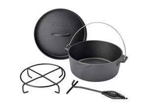 4250815345766 - Taino - Dutch Oven Gusseisen 4L ø 25cm Set Deckelheber Ständer Zubehör Cast Iron