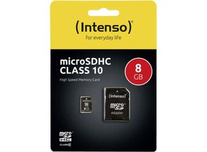 4034303016112 - Speicherkarte 3413460 Micro-SDHC mit SD-Adapter Class 10 bis 25 MB s 8 GB 4034303016112 INTENSO