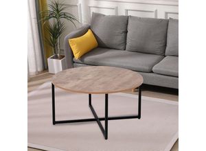 4262386286263 - runder Couchtisch Beistelltisch HWT50-HOL Holzoptik