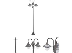 8721031333265 - The Living Store - Garten-Pollerleuchte E27 220 cm Aluminium 3-Laterne Bronze - Außenbeleuchtung - Braun