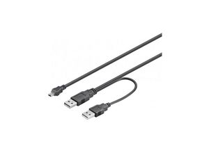 4040849935879 - USB-Kabel Y-Kabel Mini b USB20 - 2x USB20 St St 060m sw (93587) - Goobay