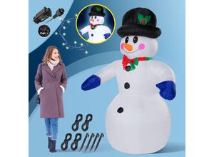 4250525329391 - MONZANA® Aufblasbarer Schneemann XXL 240cm LED Beleuchtet Befestigungsmaterial IP44 Außen Witterungsbeständig Weihnachtsdeko Weihnachtsfigur Christmas