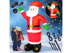 4250525359633 - MONZANA® Aufblasbarer Weihnachtsmann XXL 250cm LED Beleuchtet Befestigungsmaterial IP44 Außen Weihnachtsdeko Santa Nikolaus Weihnachtsfigur Christmas