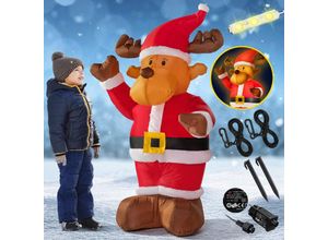 4250525369601 - MONZANA® Aufblasbares Rentier 135cm LED Beleuchtet Befestigungsmaterial IP44 Außen Witterungsbeständig Weihnachtsdeko Weihnachtsfigur Christmas