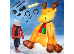 4250525369618 - MONZANA® Aufblasbares Rentier 180cm LED Beleuchtet Befestigungsmaterial IP44 Außen Witterungsbeständig Weihnachtsdeko Weihnachtsfigur Christmas