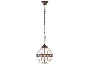 5016087901760 - Interiors 1900 - Interiors Fargo - 1 Light Small Globe Deckenanhänger Dark Bronze Tiffany Glas E14