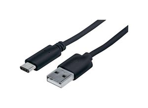 0766623353298 - USB-Kabel usb 20 usb-c® Stecker usb-a Stecker 100 m Schwarz UL-zertifiziert 353298 - Manhattan