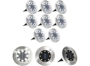 8721031332282 - Solar-Bodenleuchten 8 Stk led Weiß - Außenbeleuchtung - Weiß - The Living Store